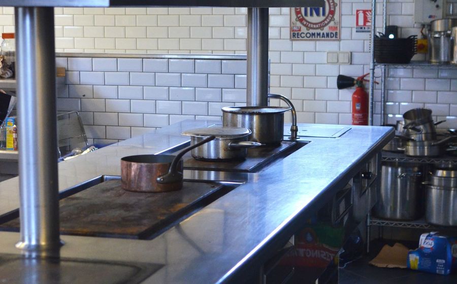A clean restaurant dining room ready for service
